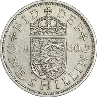 سکه 1 شیلینگ 1960 الیزابت دوم - سپر انگلیس - AU50 - انگلستان
