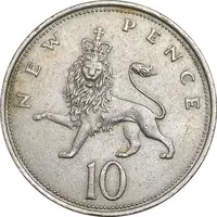 سکه 10 نیو پنس 1969 الیزابت دوم - AU50 - انگلستان