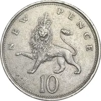 سکه 10 نیو پنس 1969 الیزابت دوم - EF45 - انگلستان