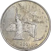 سکه کوارتر دلار 2001D ایالتی - نیویورک - AU55 - آمریکا