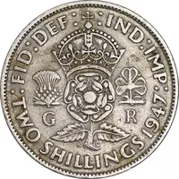 سکه 2 شیلینگ 1947 جرج ششم - EF40 - انگلستان