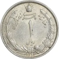 سکه 1 ریال 1313 - AU58 - رضا شاه