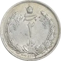 سکه 2 ریال 1313 - AU58 - رضا شاه
