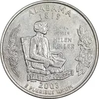 سکه کوارتر دلار 2003D ایالتی - آلاباما - MS61 - آمریکا
