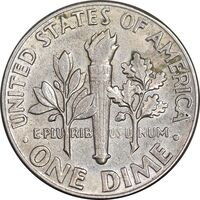 سکه 1 دایم 1974D روزولت - AU55 - آمریکا