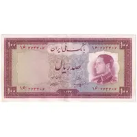 اسکناس 100 ریال 1333 - تک - AU53 - محمد رضا شاه