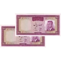 اسکناس 100 ریال 1342 - جفت - UNC60 - محمد رضا شاه