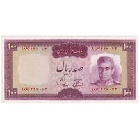 اسکناس 100 ریال (آموزگار - سمیعی) نوشته قرمز - تک - AU53 - محمد رضا شاه