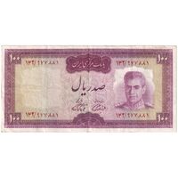 اسکناس 100 ریال (آموزگار - فرمان فرماییان) نوشته قرمز - تک - VF35 - محمد رضا شاه
