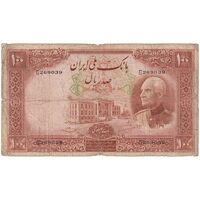 اسکناس 100 ریال پشت فارسی - شماره لاتین 1317 - تک - F12 - رضا شاه