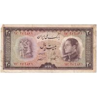 اسکناس 20 ریال 1333 - تک - VF30 - محمد رضا شاه