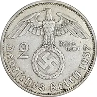 سکه 2 رایش مارک 1937A رایش سوم - AU53 - آلمان