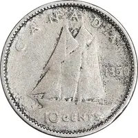 سکه 10 سنت 1950 جرج ششم - VF30 - کانادا