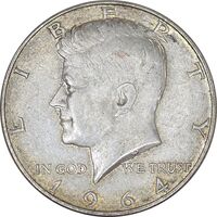 سکه نیم دلار 1964D کندی - EF45 - آمریکا