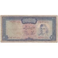 اسکناس 200 ریال (آموزگار - جهانشاهی) - تک - VG - محمد رضا شاه