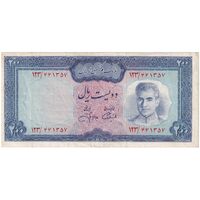 اسکناس 200 ریال (آموزگار - جهانشاهی) - تک - EF45 - محمد رضا شاه