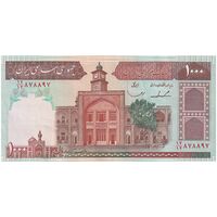 اسکناس 1000 ریال (ایروانی - قاسمی) فیلیگران بدون خط یقه - تک - AU50 - جمهوری اسلامی