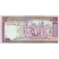 اسکناس 2000 ریال (محمدخان - نوربخش) شماره کوچک - تک - AU55 - جمهوری اسلامی