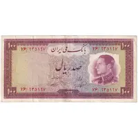 اسکناس 100 ریال 1333 - تک - VF35 - محمد رضا شاه