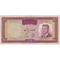 اسکناس 100 ریال 1342 - تک - VF30 - محمد رضا شاه
