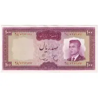 اسکناس 100 ریال (هویدا - سمیعی) - تک - AU50 - محمد رضا شاه