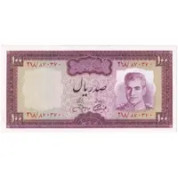 اسکناس 100 ریال (آموزگار - جهانشاهی) - تک - UNC60 - محمد رضا شاه
