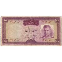 اسکناس 100 ریال (آموزگار - سمیعی) نوشته قرمز - تک - VF20 - محمد رضا شاه