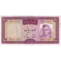 اسکناس 100 ریال (آموزگار - سمیعی) نوشته قرمز - تک - EF45 - محمد رضا شاه