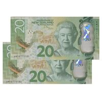 اسکناس 20 دلار 2018 الیزابت دوم - جفت - UNC65 - نیوزیلند