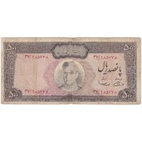 اسکناس 500 ریال (آموزگار - سمیعی) نوشته سیاه - تک - F12 - محمد رضا شاه