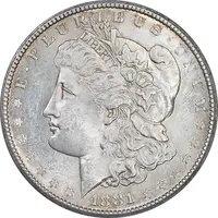 سکه یک دلار 1881S مورگان - MS63 - آمریکا