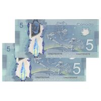 اسکناس 5 دلار 2013 الیزابت دوم - جفت - UNC65 - کانادا