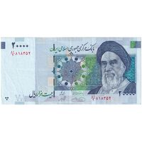 اسکناس 20000 ریال (حسینی - شیبانی) تصویر بزرگ - امضا بزرگ - تک - EF40 - جمهوری اسلامی