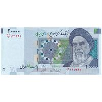 اسکناس 20000 ریال (حسینی - شیبانی) تصویر بزرگ - امضا بزرگ - تک - AU55 - جمهوری اسلامی