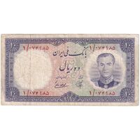 اسکناس 10 ریال 1337 - پرفیکس 1 - تک - VF30 - محمد رضا شاه