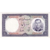 اسکناس 10 ریال 1337 - تک - UNC64 - محمد رضا شاه