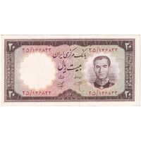اسکناس 20 ریال 1340 - تک - AU58 - محمد رضا شاه
