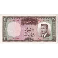 اسکناس 20 ریال (بهنیا - سمیعی) - تک - EF40 - محمد رضا شاه