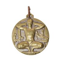 مدال آویز ورزشی نقره ژیمناستیک - EF - محمد رضا شاه