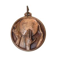 مدال آویز ورزشی برنز بسکتبال - AU - محمد رضا شاه
