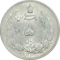 سکه 5 ریال 1310 - AU58 - رضا شاه