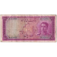 اسکناس 100 ریال سری سوم - تک - VF20 - محمد رضا شاه
