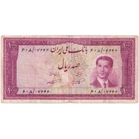 اسکناس 100 ریال کراواتی 1332 - تک - VF20 - محمد رضا شاه