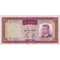 اسکناس 100 ریال 1342 - تک - VF30 - محمد رضا شاه