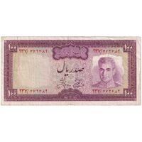 اسکناس 100 ریال (آموزگار - جهانشاهی) - تک - VF30 - محمد رضا شاه