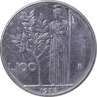 سکه 100 لیره 1978 جمهوری - AU55 - ایتالیا