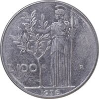 سکه 100 لیره 1976 جمهوری - AU50 - ایتالیا