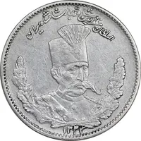 سکه 1000 دینار 1323 تصویری - EF45 - مظفرالدین شاه