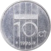 سکه 10 سنت 1996 بئاتریکس - AU58 - هلند