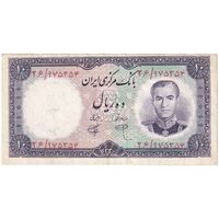 اسکناس 10 ریال 1340 - تک - ارور کادر - VF35 - محمد رضا شاه